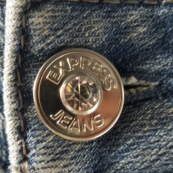 Short Express Jeans Boyfriend Blue Size 12 - Picture 5 of 8